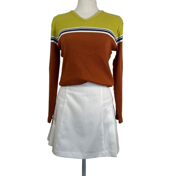 Vintage Profile White Pleated Tennis Mini Skirt Blokette - Picture 1 of 8